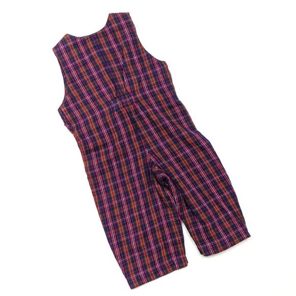 Strasburg Romper Boys Size 18m Plaid Teddy Bear Longalls Christmas Santa - Picture 3 of 4